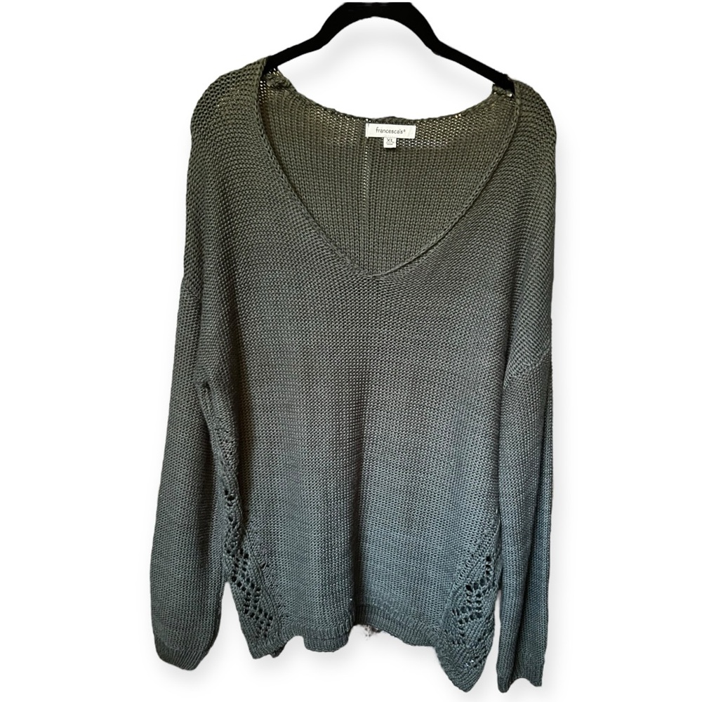 Francesca’s cupcake olive cotton sweater